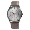 Montre Excellanc Homme bracelet cuir synthétique gris cadran gris 42 mm