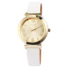 Montre Femme Just Watch bracelet cuir véritable blanc cadran doré 38 mm