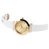 Montre Femme Just Watch bracelet cuir véritable blanc cadran doré 38 mm