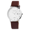 Montre Homme Leonardo Verrelli bracelet cuir synthétique brun cadran argenté