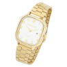 Montre Mixte Excellanc bracelet métal doré cadran blanc