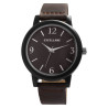 Montre Homme Excellanc bracelet cuir synthétique brun cadran brun 44 mm