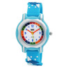 Montre QBos Enfant bracelet silicone bleu cadran blanc 32 mm
