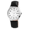 Montre Homme Just Watch bracelet cuir véritable noir cadran blanc 41 mm