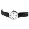 Montre Homme Just Watch bracelet cuir véritable noir cadran blanc 41 mm