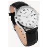 Montre Homme Just Watch bracelet cuir véritable noir cadran blanc 41 mm