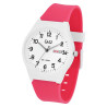 Montre Femme bracelet silicone rose Q&Q cadran blanc 40 mm