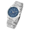 Montre bracelet métal argenté Homme Q&Q cadran bleu