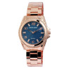 Montre Femme Excellanc bracelet métal doré rose cadran bleu 39 mm