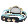 Montre Femme bracelet cuir synthétique bleu Excellanc cadran doré