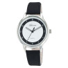 Montre bracelet cuir synthétique noir Adrina Femme cadran blanc et noir 34 mm