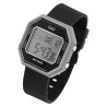 Montre Q&Q bracelet plastique noir Homme cadran gris
