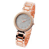Montre Femme Excellanc bracelet métal doré rose cadran argenté 35 mm