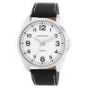 Montre bracelet cuir noir Homme Excellanc cadran blanc chiffres arabes