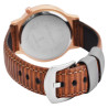 Montre Excellanc Femme bracelet cuir synthétique camel cadran rosé champagne boîtier rosé