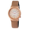 Montre Excellanc Femme bracelet cuir synthétique camel cadran rosé champagne boîtier rosé
