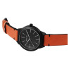 Montre bracelet cuir synthétique brun Homme Excellanc cadran noir 45 mm