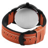 Montre bracelet cuir synthétique brun Homme Excellanc cadran noir 45 mm
