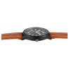 Montre Homme Alain Miller bracelet cuir synthétique brun cadran noir 47 mm