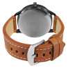 Montre Homme Alain Miller bracelet cuir synthétique brun cadran noir 47 mm