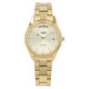 Montre Q&Q Femme bracelet acier inoxydable doré cadran doré