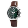 Montre Just Watch Homme bracelet cuir véritable brun cadran vert