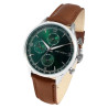 Montre Just Watch Homme bracelet cuir véritable brun cadran vert