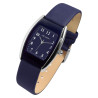 Montre Just Watch bracelet cuir véritable bleu boîtier tonneau Femme