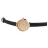 Montre Femme Excellanc bracelet cuir synthétique noir cadran brun