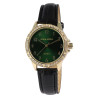 Montre Alain Miller Femme bracelet cuir synthétique noir cadran vert lunette sertie