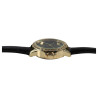 Montre Alain Miller Femme bracelet cuir synthétique noir cadran vert lunette sertie