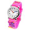 Montre Enfant Excellanc bracelet silicone rose motifs 3D animaux