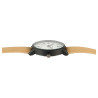 Montre bracelet cuir synthétique brun Homme Alain Miller cadran blanc 45 mm