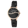 Montre Raptor Femme bracelet acier inoxydable noir flake