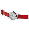 Montre Adrina bracelet cuir synthétique rouge Femme cadran blanc