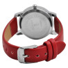 Montre Adrina bracelet cuir synthétique rouge Femme cadran blanc