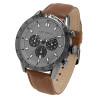 Montre Homme Just Watch bracelet cuir véritable brun chronographe 44 mm