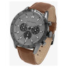 Montre Homme Just Watch bracelet cuir véritable brun chronographe 44 mm