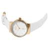 Montre Femme Akzent bracelet cuir synthétique blanc cadran argenté 36 mm