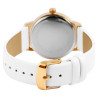 Montre Femme Akzent bracelet cuir synthétique blanc cadran argenté 36 mm