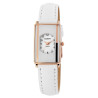 Montre bracelet cuir synthétique blanc boîtier rectangulaire Femme Akzent