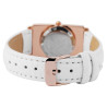 Montre bracelet cuir synthétique blanc boîtier rectangulaire Femme Akzent
