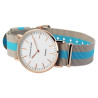 Montre Leonardo Verrelli bracelet tissu gris cadran blanc