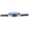 Montre Homme Elite bracelet cuir véritable bleu chronographe