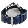Montre Homme Elite bracelet cuir véritable bleu chronographe