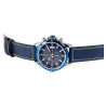 Montre Homme Elite bracelet cuir véritable bleu chronographe