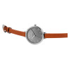Montre bracelet cuir synthétique brun Femme Excellanc cadran gris