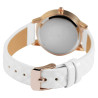 Montre bracelet cuir synthétique blanc Femme Excellanc cadran argenté