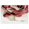 Montre bracelet cuir synthétique blanc Femme Excellanc cadran argenté