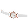 Montre Femme Excellanc bracelet cuir synthétique blanc cadran argenté 32 mm